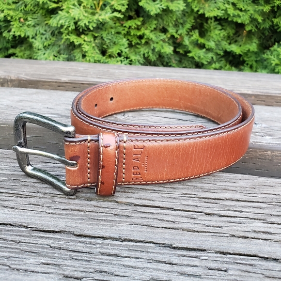 RED ALE by Alesbury Brown Leather Belt Womens Size 34 - Picture 1 of 6